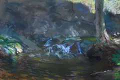 Theodore N. Lukits, Forest Interior, pastel on paper