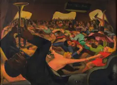 Pied Piper (Dance recording session) by Dick, 1945, oil on canvas, sold Aug 2012