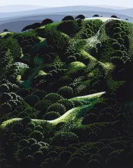 California by Eyvind Earle, 1982, Titles Include: Big Sur Calm; Seaside Pastures; Carmel Valley; Santa Barbara Mountains. (4), sold Aug 2012