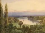 Frederick Charles Dixey, The Thames at Richmond, England, pencil and watercolor on paper