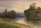 Frederick Charles Dixey, Twickenham Ferry, watercolor over pencil