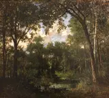 French School, A woodland interior, oil on canvas