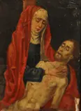 Flemish School, Pietà, oil on panel