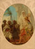 Arab musicians by French School, oil on canvas, sold Aug 2012