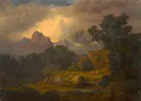 German School, An extensive landscape under threatening skies