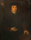 A portrait of a man, half-length, holding a book by German School, oil on canvas, offered Aug 2012