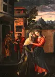 The Visitation by Italian School, oil on cradled panel, offered Aug 2012