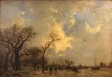 Johan Jongkind, The skaters, oil on panel