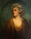 Isaac Pocock, A portrait of a young woman, thought to be Mrs. Mingay, oil on canvas, in a painted oval