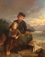 Jonathan Pratt, The young sailors, oil on board