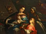 Roman School, The Holy Family with Saint Anne, oil on canvas