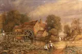 W. Taunton, A river scene with an undershot mill; A view of Tintern Abbey (2), first pencil and watercolor heightened with white; second pencil and watercolor