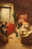 Giovanni Battista Torriglia, Visiting grandmother, oil on canvas