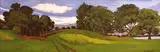 Jesse Don Rasberry, Rolling hills and oaks, oil on masonite