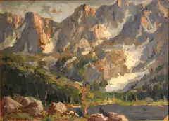 F. Carl Smith, High crags, high Sierras, oil on board