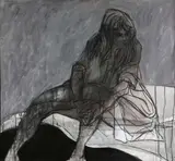 (n & a) Arnold Mesches, Portrait of a young girl seated, 1963, acrylic on canvas