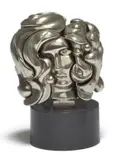 Miguel Ortiz Berrocal, Portrait de Michèle, 1969, Nickel-plated metal multiple