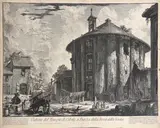 Veduta del Tempio de Cibele a Piazza della Bocca della Verita, from Vedute di Roma (H. 47) by Giovanni Battista Piranesi, 1758, Etching on thick paper (no visible watermark), the second state (of 5), sold Aug 2012
