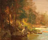 Thomas Hill, Fisherman by a stream