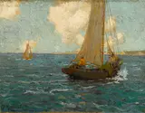 Granville Redmond, Sailboats on calm seas