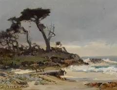 Albert Thomas Derome, Cypress Point, Seventeen-Mile Drive, Monterey, 1937; Incoming tide, near Point Pinos Lighthouse, 1945 (a pair)