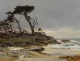 Albert Thomas Derome, Cypress Point, Seventeen-Mile Drive, Monterey, 1937; Incoming tide, near Point Pinos Lighthouse, 1945 (a pair)