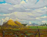 Arthur Hill Gilbert, Haystacks, oil on canvas