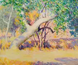 William Clapp, Great diagonal trunk, oil on masonite
