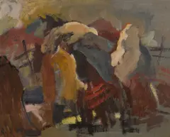 C. S. Price, Untitled composition, oil on board