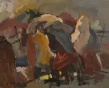 C. S. Price, Untitled composition, oil on board
