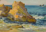 Anna Althea Hills, Winter sunshine, Laguna Beach rocks over Dog's Head Point