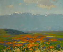 Ferdinand Kaufmann, Blooming wildflowers, oil on canvas