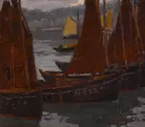 Fishing boats by Edgar Alwin Payne, oil on canvas affixed to board, sold Aug 2012