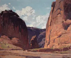 Edgar Alwin Payne, Canyon gateway, oil on canvas