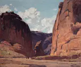 Canyon gateway by Edgar Alwin Payne, oil on canvas, sold Aug 2012