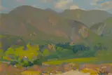 Pasadena hills by Franz Bischoff, oil on board, offered Aug 2012