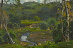 The brook by William Wendt, oil on canvas, sold Aug 2012