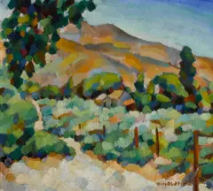 Otis Oldfield, A vineyard in wine country, oil on canvas