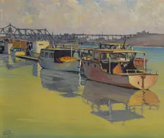 Irion Shields, River in November, Sacramento Delta, oil on canvas board