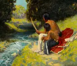 E. Irving Couse, The river bank