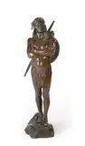 Hermon Atkins MacNeil, Chief of the Multnomah Tribe, bronze with greenish brown patina