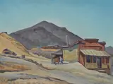 Edith Anne Hamlin, Old store at Randsburg, San Bernadino County, California, oil on canvas board