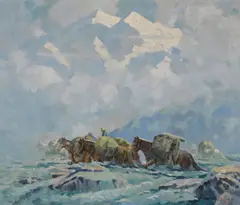 Eustace Paul Ziegler, Mt. McKinley from Copper Mountain at 20,300 feet, oil on canvas