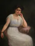 Charles Goldsborough Anderson, A portrait of a lady in white, oil on canvas