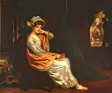 French School, Waiting backstage, oil on canvas