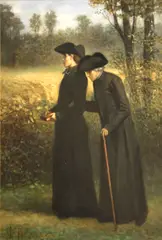 Charles de Groux, An afternoon walk, oil on panel