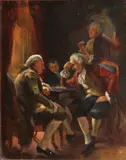 August Knoop, The chess players, oil panel