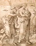 The Rest on the Flight to Egypt by Lucas van Leyden, pen and ink on paper, sold Jul 2012