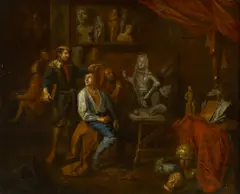 Gerard Thomas, In the sculptor's studio, oil on canvas