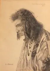 Iron Crow's father by Elbridge Ayer Burbank, 1899, pencil on paper, sold Jul 2012
